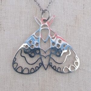 ❤️ 2/$20 Moth Stainless Steel Necklace NWT Handmade